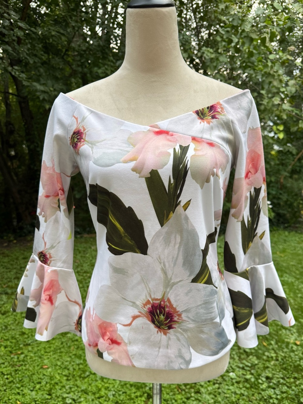 Ted Baker Size 2 Elegant Veleita Chatsworth Bloom Off The Shoulder Top